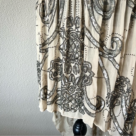 RARE • Free People X Haute Hippie Spin Me Right Round Sequin Sheer Dress • - Picture 6 of 11